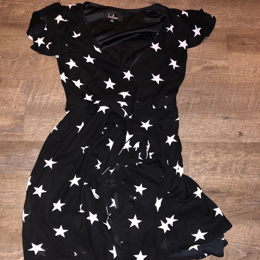 Star Wrap Dress with Ruffles